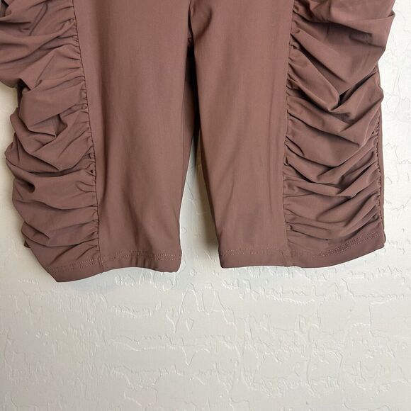 ALIX NYC Bolton Biker Shorts Womens Small Brown Ruched Athletic Or Casual - Picture 4 of 7